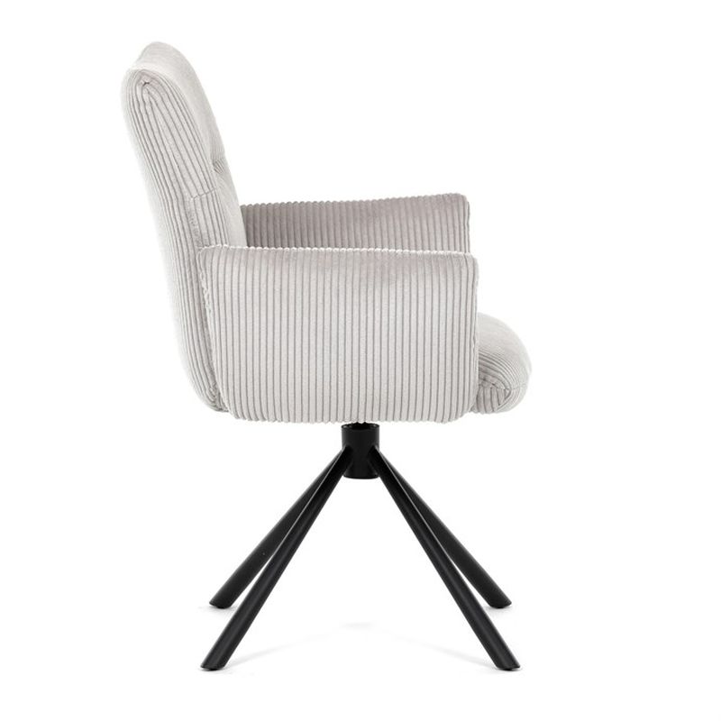 Jedálenská stolička, krémová menčestrová látka, 360 ° vratný mechanizmus