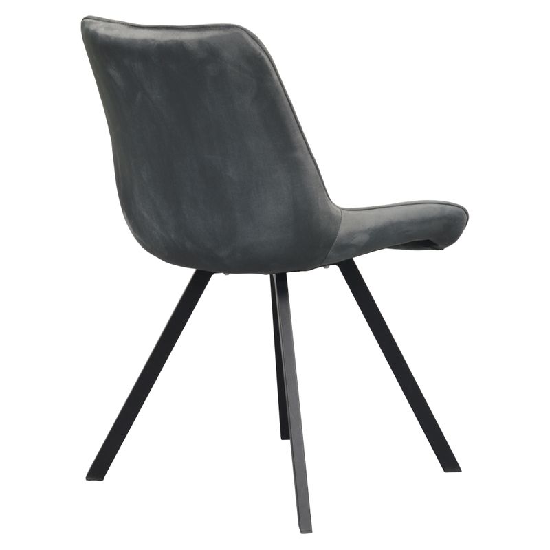 Štýlová jedálenská stolička tmavosivá Velvet látka-čierna