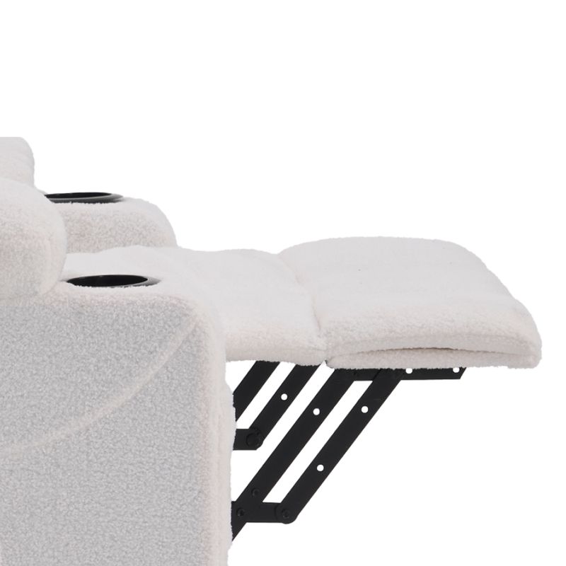 Masážne elektrické relaxačné polohovacie kreslo s podnožou biele