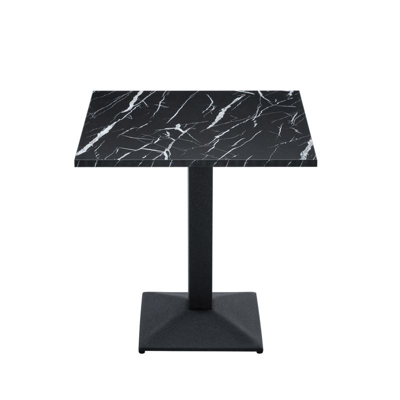 Elegantný jedálenský stôl, čierny mramor-čierna, 70x70