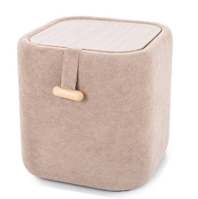 Čalúnená kompaktná taburetka, tmavobéžová tap. 253