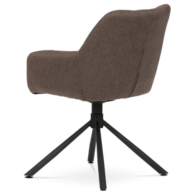 Jedálenská stolička hnedá látka, otočný mechanizmus