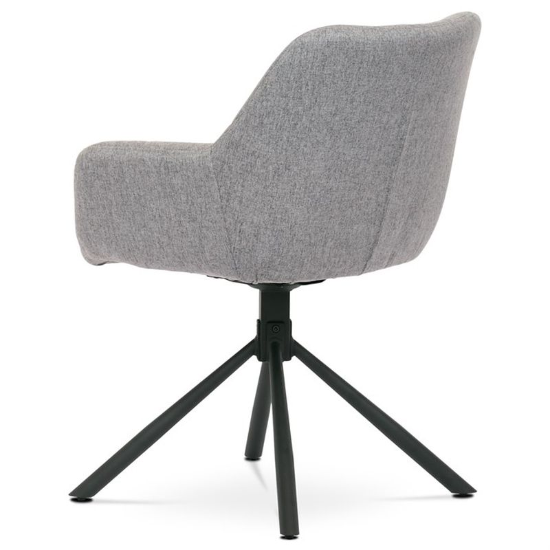 Jedálenská stolička svetlo sivá látka, otočný mechanizmus