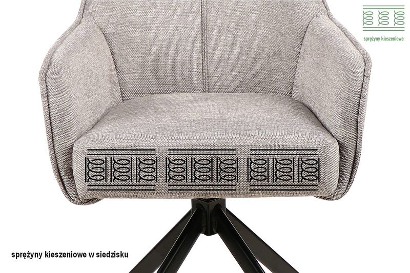 Moderné jedálenské kreslo s hrubým polstrovaním, svetlo béžová 22