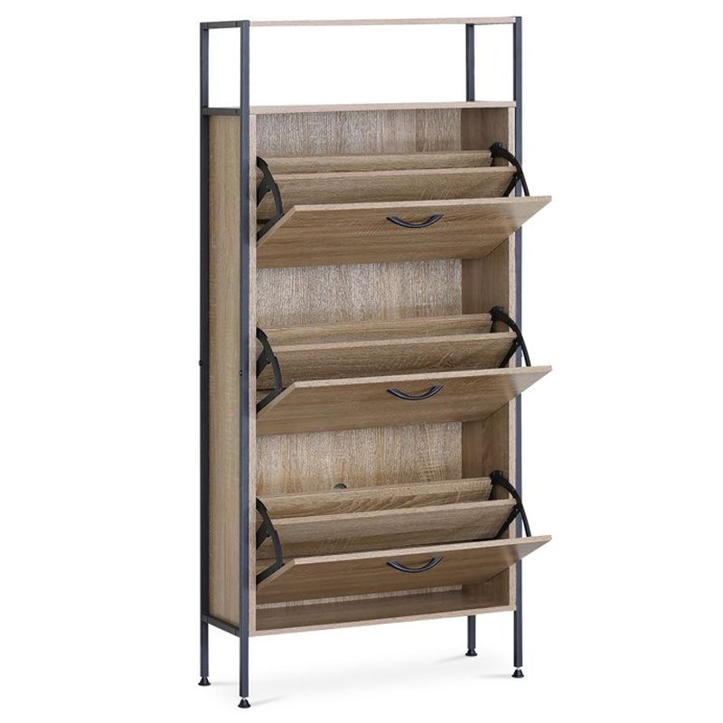 Botník s tromi priehradkami a policou, dub