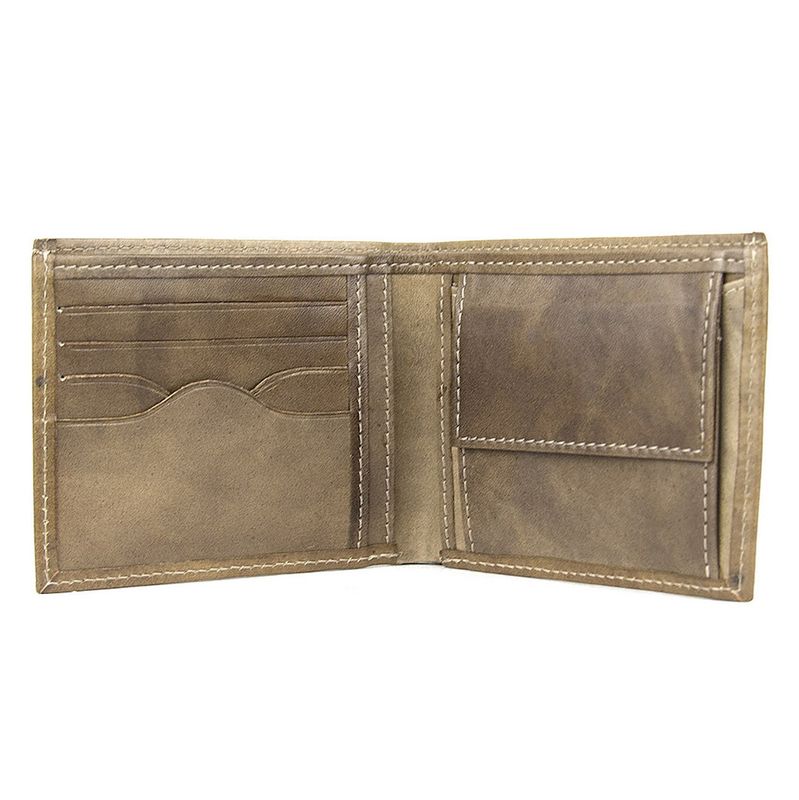 Kožená peňaženka z pravej kože, khaki, ručne natieraná