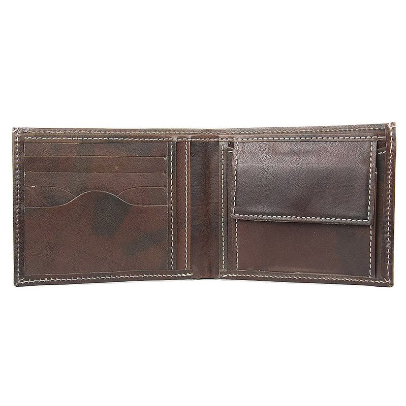 Kožená peňaženka z pravej kože, v tmavo hnedej farbe, ručne natieraná