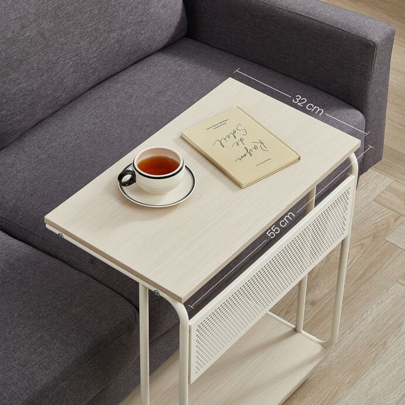 Odkladací stolík na kolieskach DUB BIELENÝ-BIELA