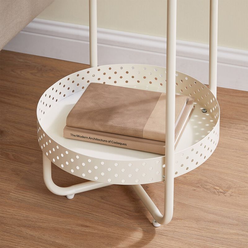 Okrúhly odkladací stolík DUB BIELENÝ-BÉŽOVÁ