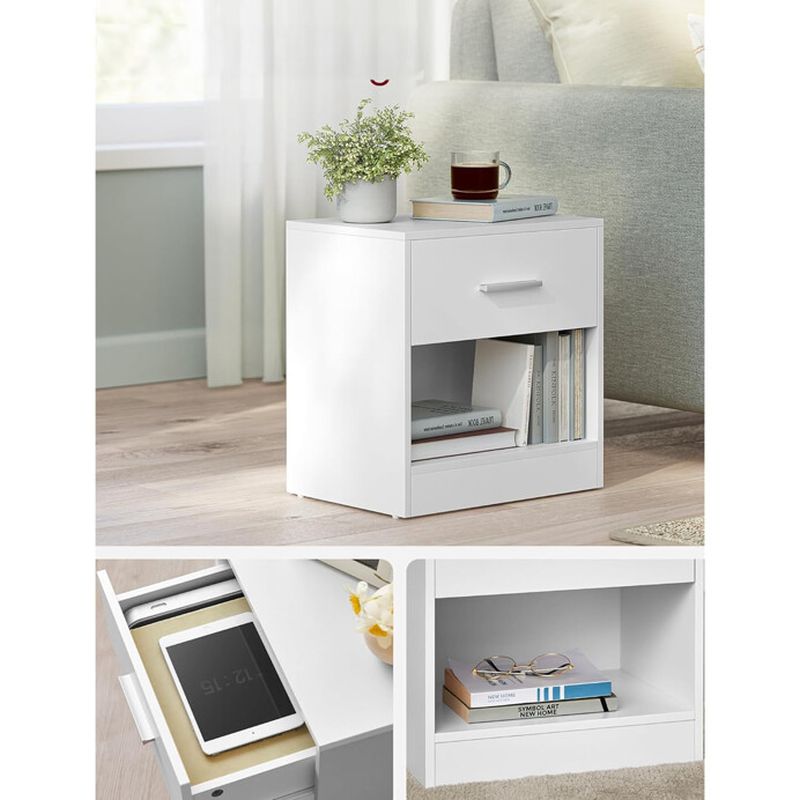 Súprava dvoch nočných stolíkov bielych matných