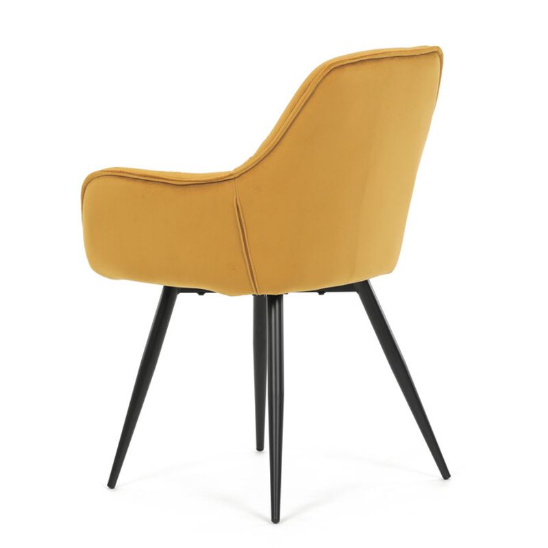 Exkluzívna stolička, žltá zamatová látka