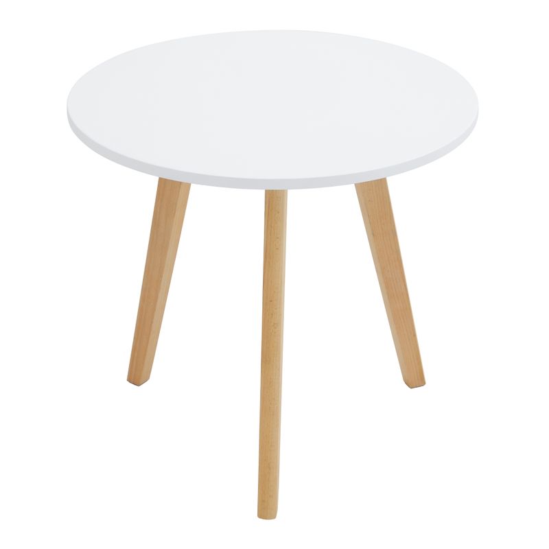 Sada dvoch okrúhlych konferenčných stolíkov, biela-buk