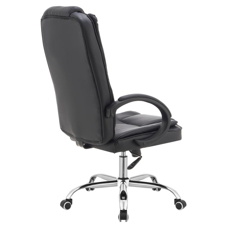 Kancelárske kreslo čierne z ekokože s hojdacou funkciou