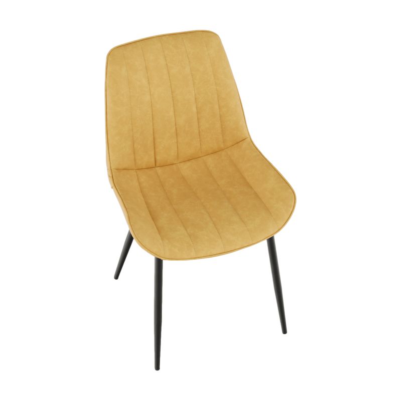 Komfortná stolička čalúnená ekokožou v žltom prevedení