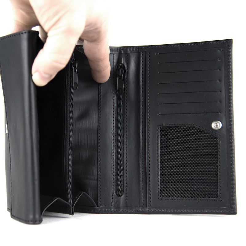 Dámska luxusná kožená peňaženka matná čierna