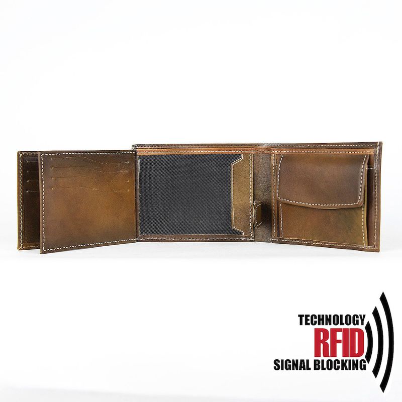 Ochranná kožená peňaženka ručne tieňovaná Antique č.8552