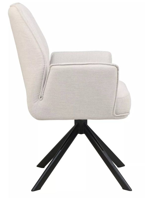 Jedálenská stolička s podrúčkami, čierna-svetlobéžová 22