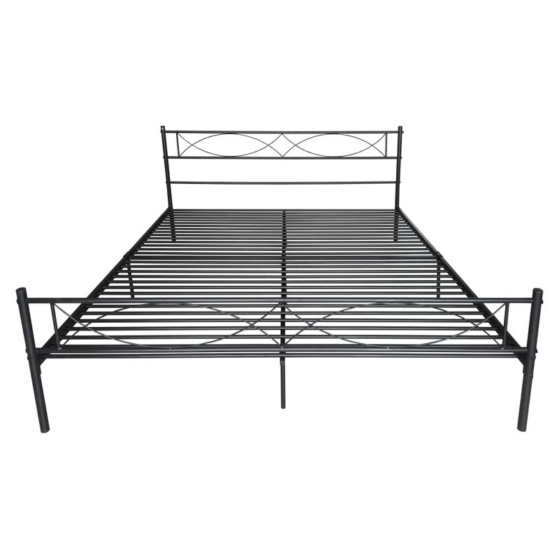 Kovová posteľ s roštom 180x200 cm, čierna