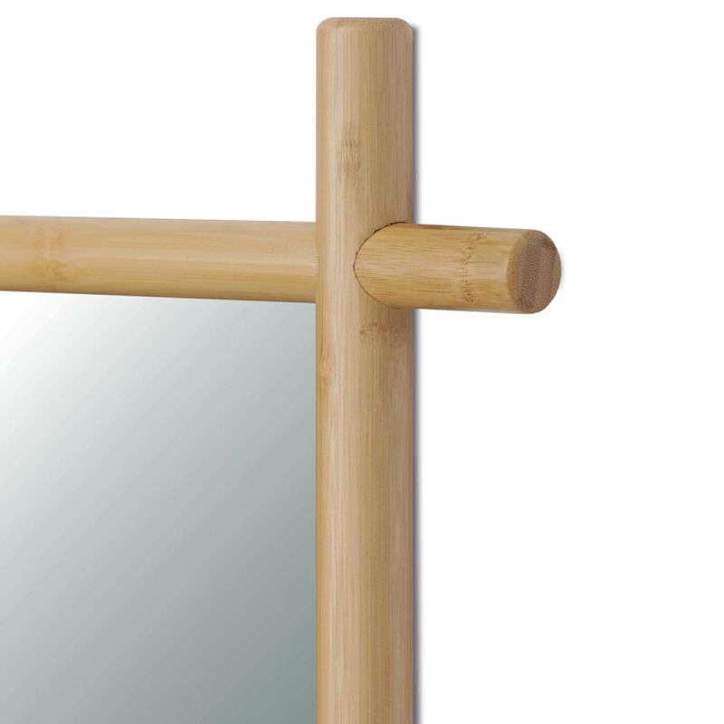 Nástenné bambusové zrkadlo s policou 55x74 cm, prírodné