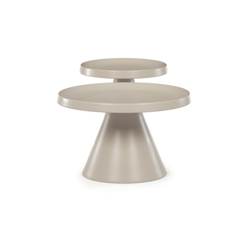 Sada dvoch konferenčných stolov z kovu – béžová