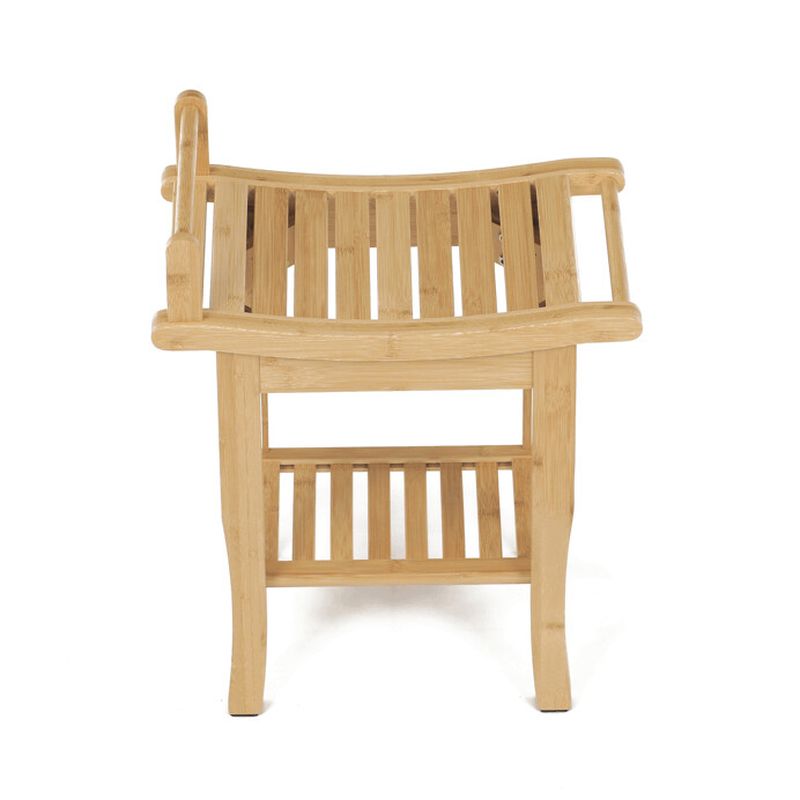 Stolička s policou z prírodného bambusu