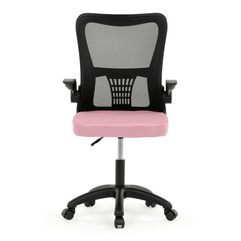  Kancelárska stolička, ružová sieťovina a čierny plast
