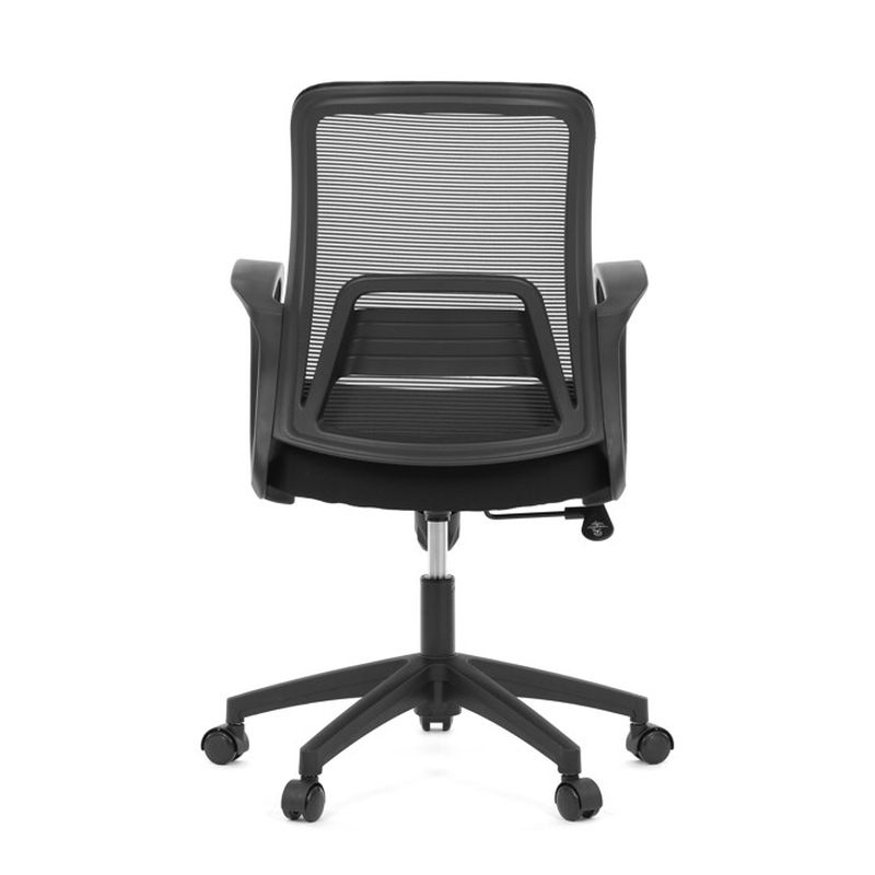 Praktická kancelárska stolička v kombinácii čiernej sieťoviny a plastu