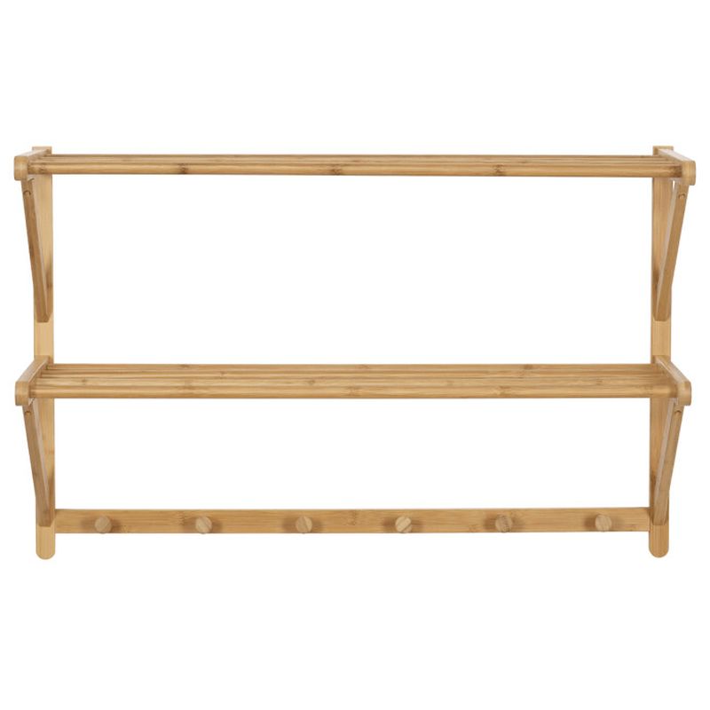 Vešiak s 2 policami – bambus, prírodný