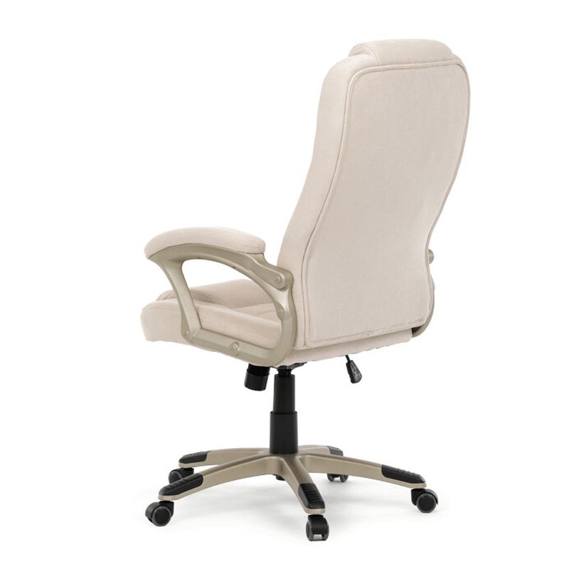 Štýlová kancelárska stolička čalúnená béžovou látkou