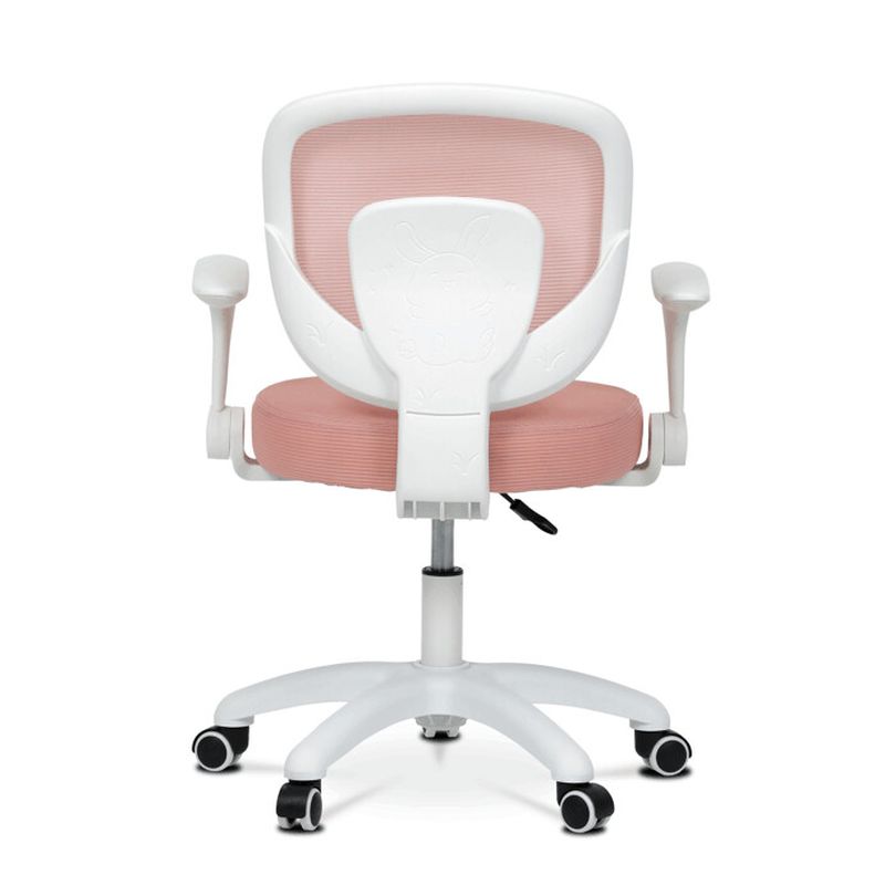 Detská stolička, výškovo nastaviteľná, ružová sieťovina