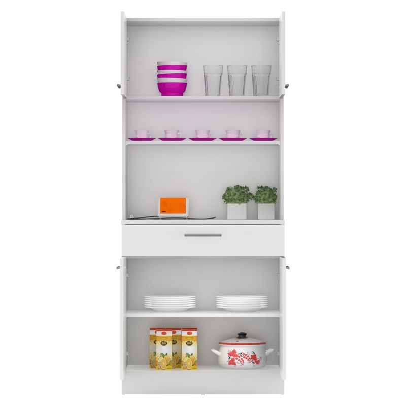 Štvordverový kredenec, biela