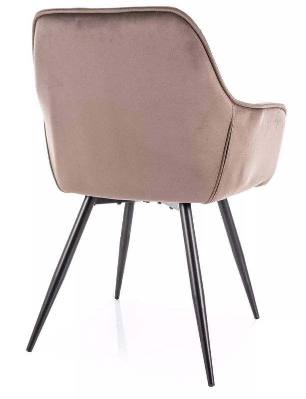 Jedálenská prešívaná stolička s tvarovaným operadlom, čierny mat-cappuccino bluvel 38