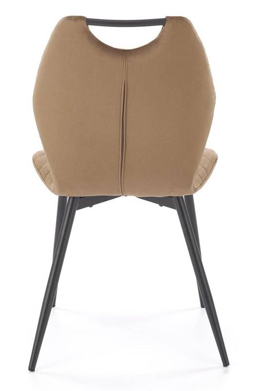 Jedálenská stolička 569, čierny kov - béžová látka