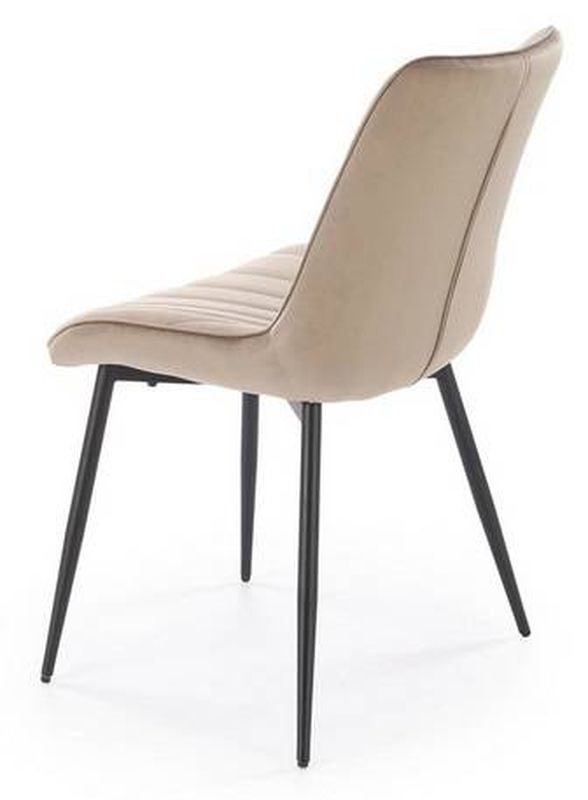Jedálenská stolička 589, čierny kov - béžová látka Bluvel 40