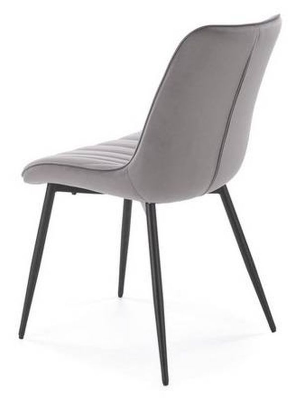 Jedálenská stolička 589, čierny kov - sivá látka Bluvel 14