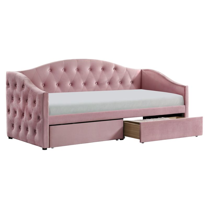 Čalúnená posteľ s úložným priestorom 90x200, ružová Velvet látka