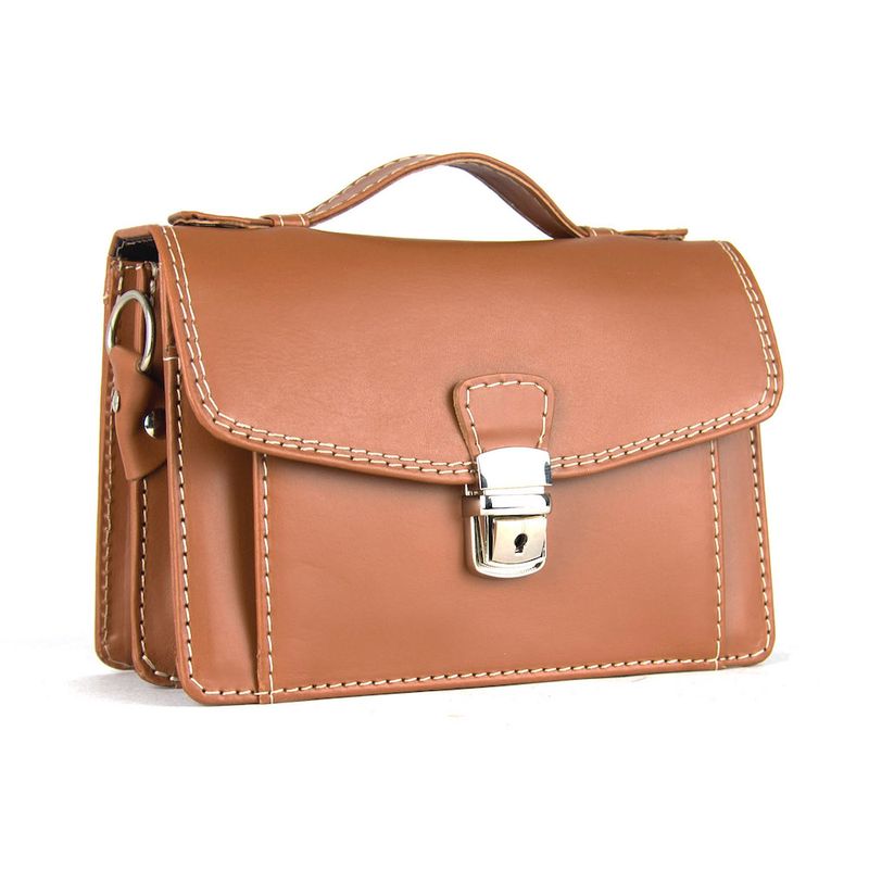 Kožená etuja, viacúčelové púzdro vo svetlo hnedej farbe