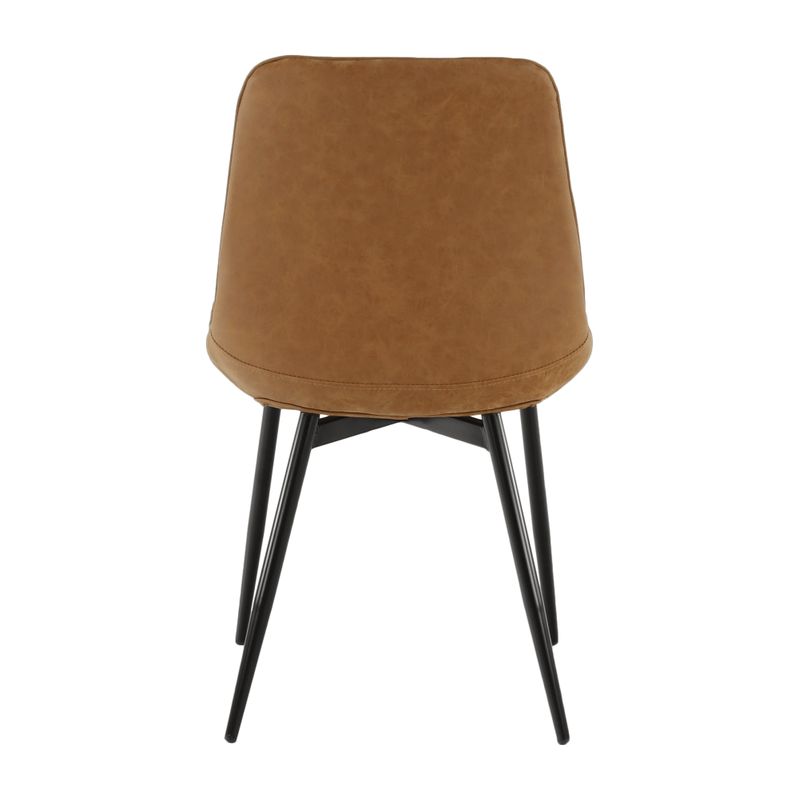 Komfortná stolička čalúnená ekokožou v prevedení hnedá camel-čierna