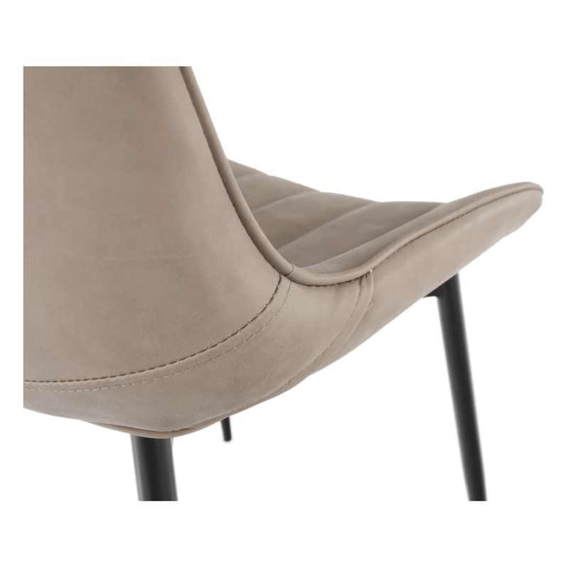 Komfortná stolička čalúnená ekokožou v prevedení sivohnedá taupe-čierna