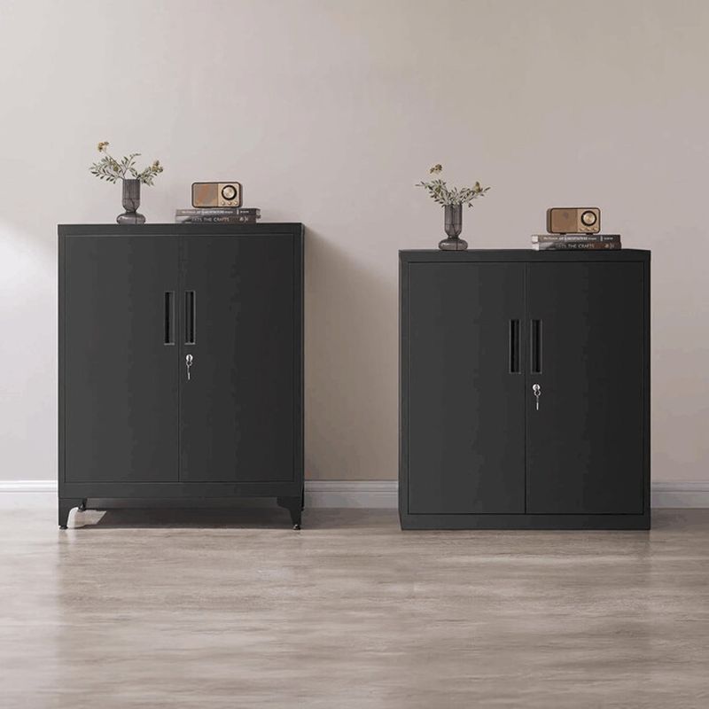 Komoda kovová čierna, 2x dvierka