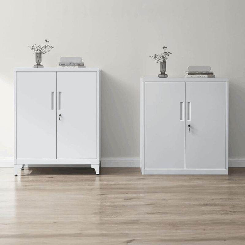 Komoda kovová biela, 2x dvierka