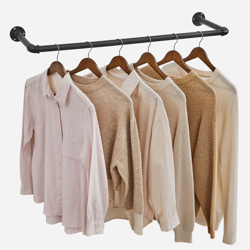 Nástenný vešiak kovový čierny – sada 2 ks