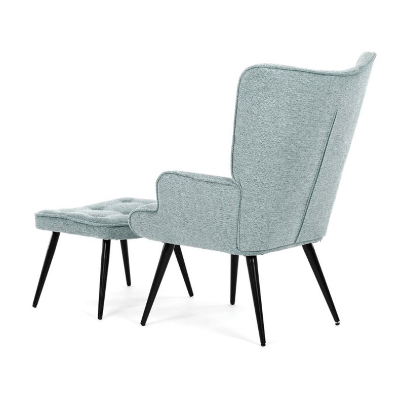 Relaxačné kreslo s podnožkou, modrá zamatová látka