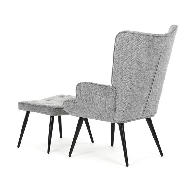 Relaxačné kreslo s podnožkou, sivá zamatová látka