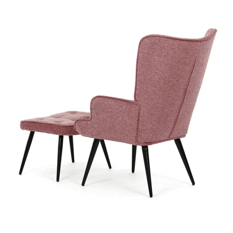 Relaxačné kreslo s podnožkou, ružová zamatová látka