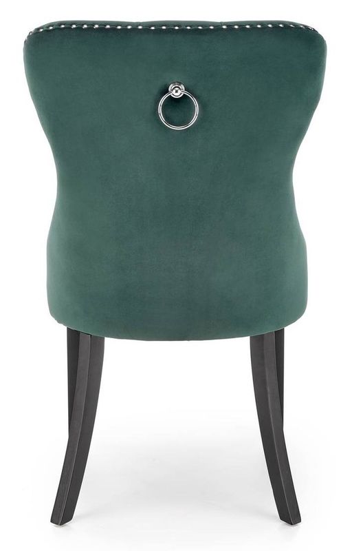 Jedálenská stolička, čierne nohy-zelená velvet látka