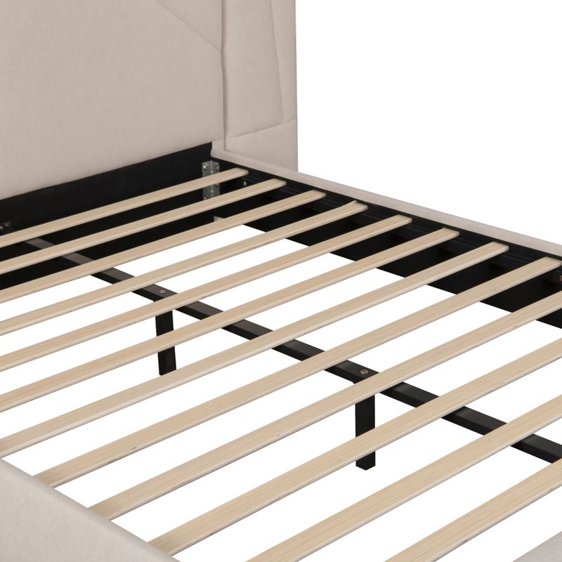 Posteľ s roštom a LED osvetlením, 160×200, béžová Velvet látka