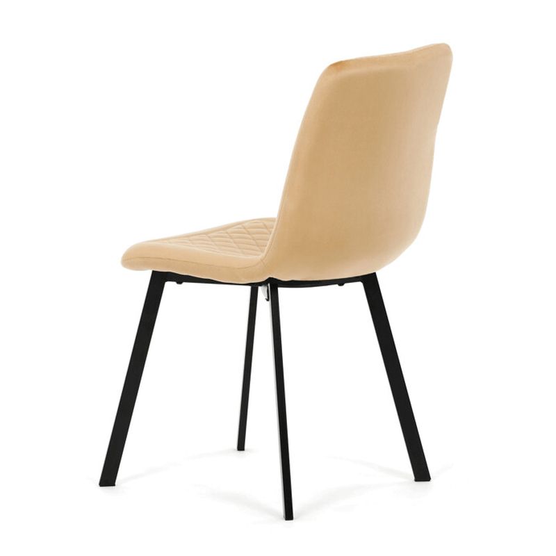 Stolička jedálenská, látka žltý zamat, kov čierny mat