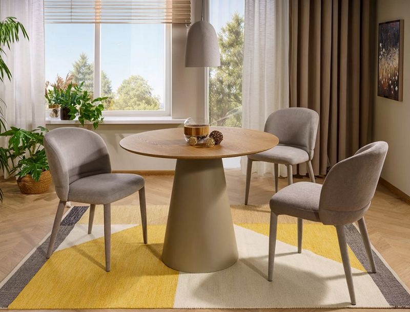 Okrúhly jedálenský stôl 100 cm, kašmír-dub