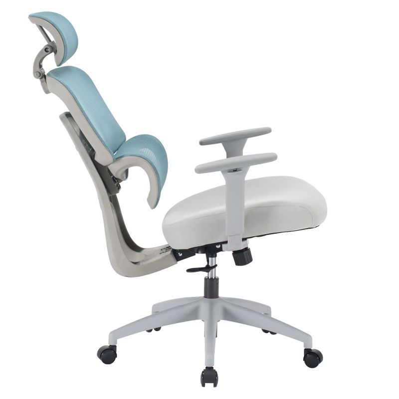 Kancelárske kreslo, sieťovina, neomint-svetlosivá-sivá